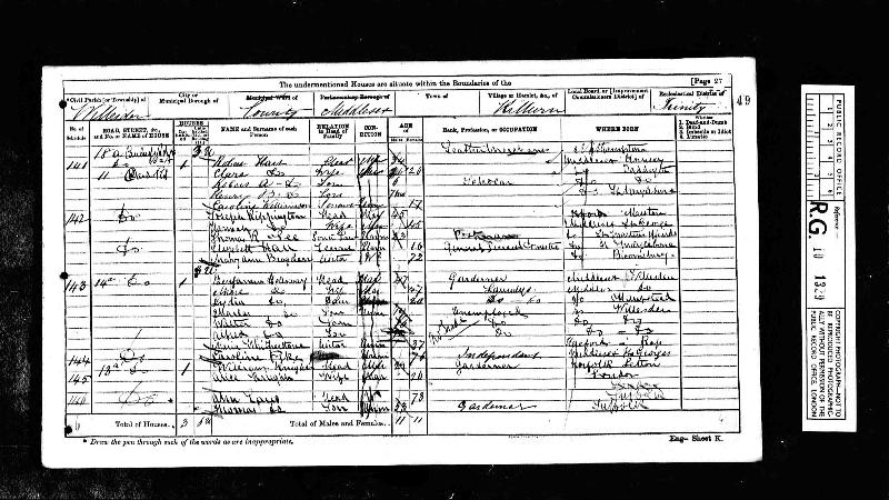 Rippington (Joseph & Hanna) 1871 Census